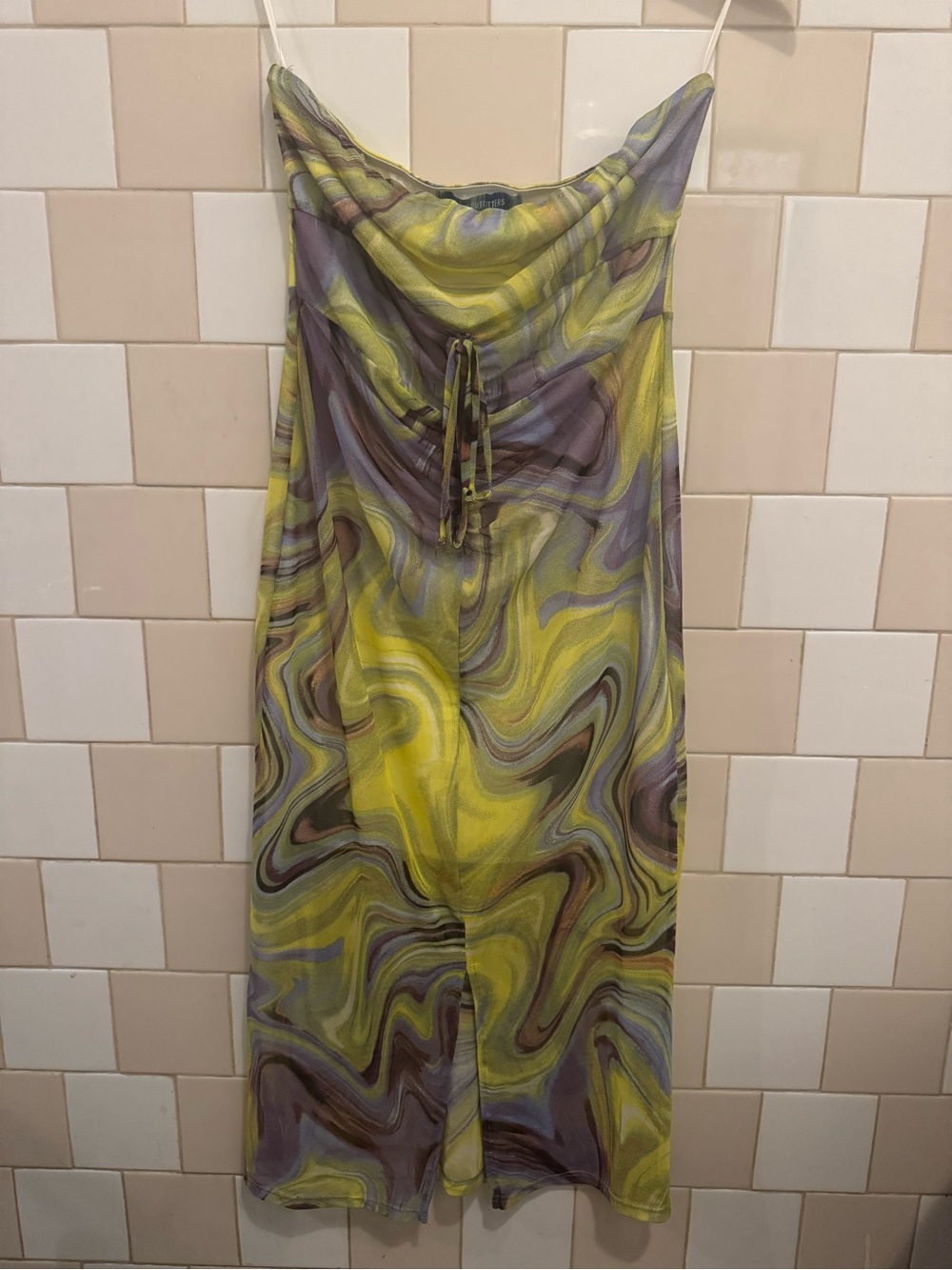 Urban Outfitters Yellow & Purple Swirl Tie-Front Swim Coverup
